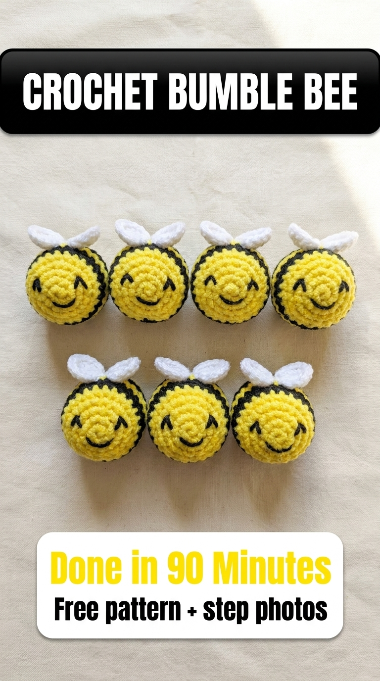 Bumble Bee Amigurumi Crochet Pattern (Free + Easy)