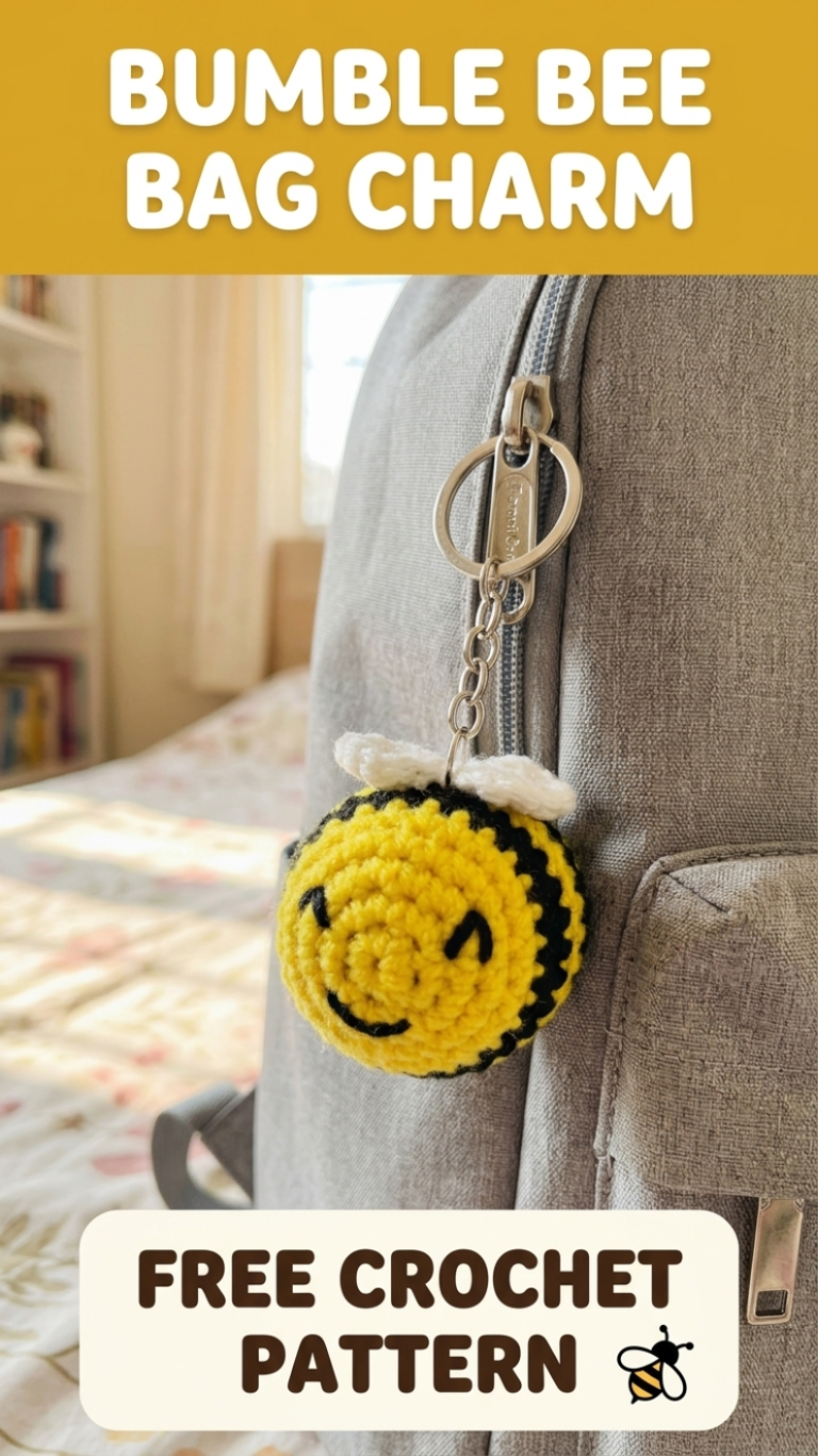 Bumble Bee Bag Charm Crochet Pattern