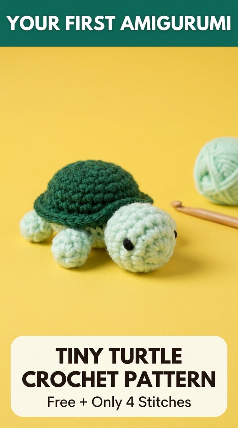 Tiny Pocket Turtle Crochet Pattern