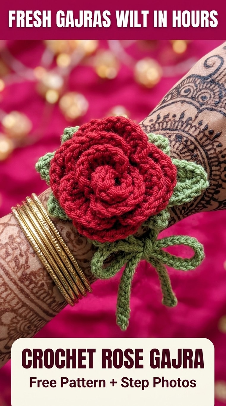 Rose Gajra Crochet Pattern