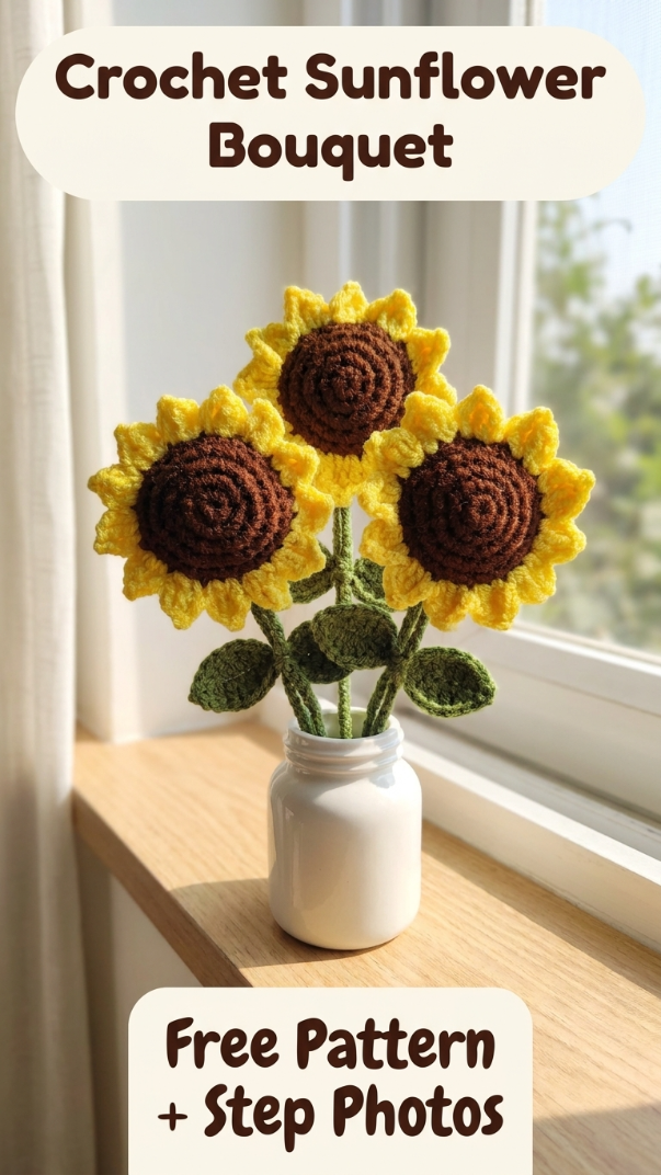 Crochet Sunflower Bouquet Pattern