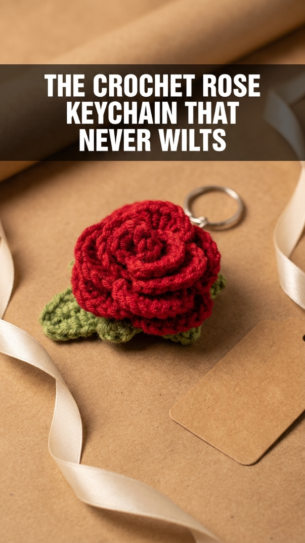 Crochet Rose Keychain Pattern