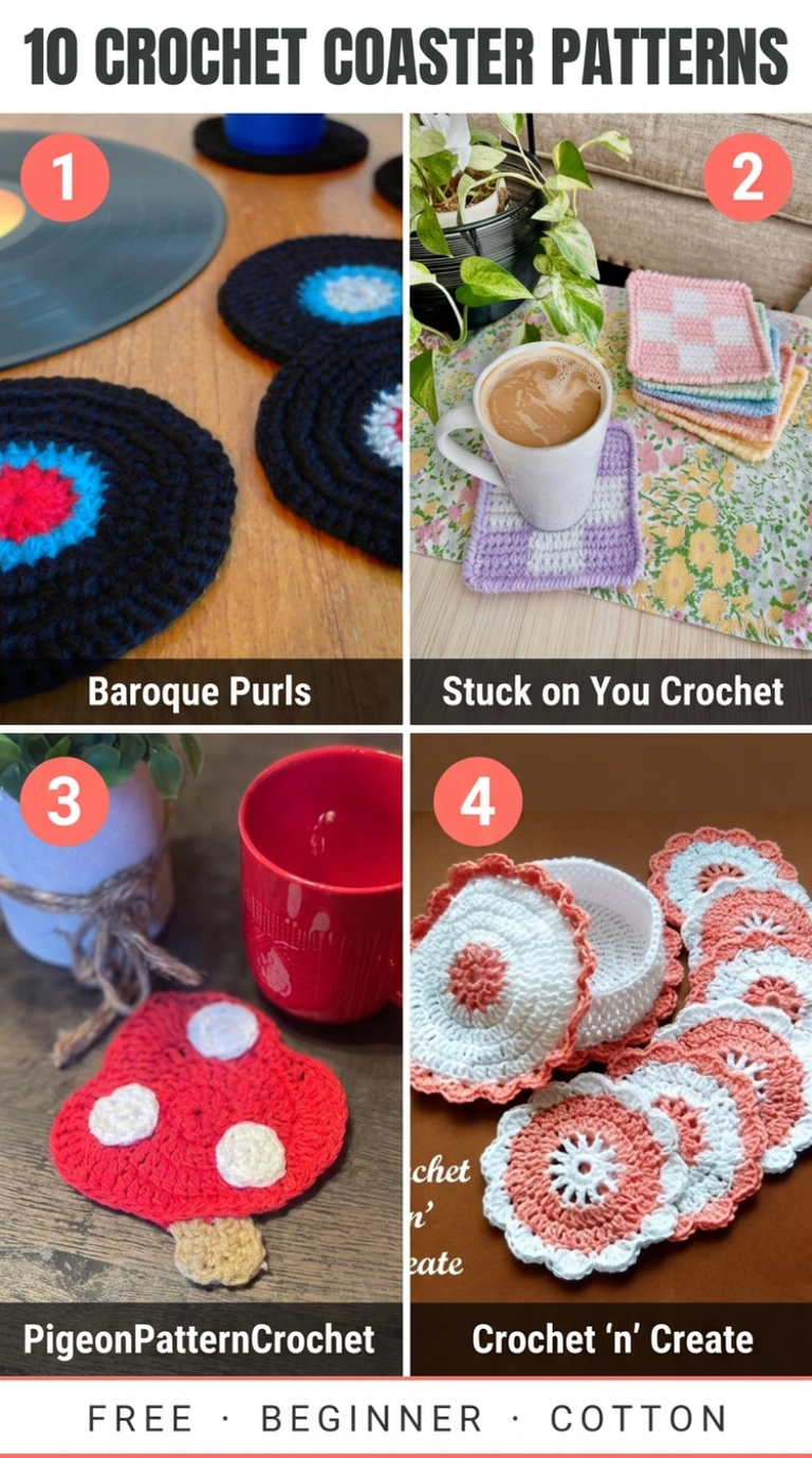 Crochet Coasters: 10 Free Patterns That Actually Keep the Ring Off Your Table