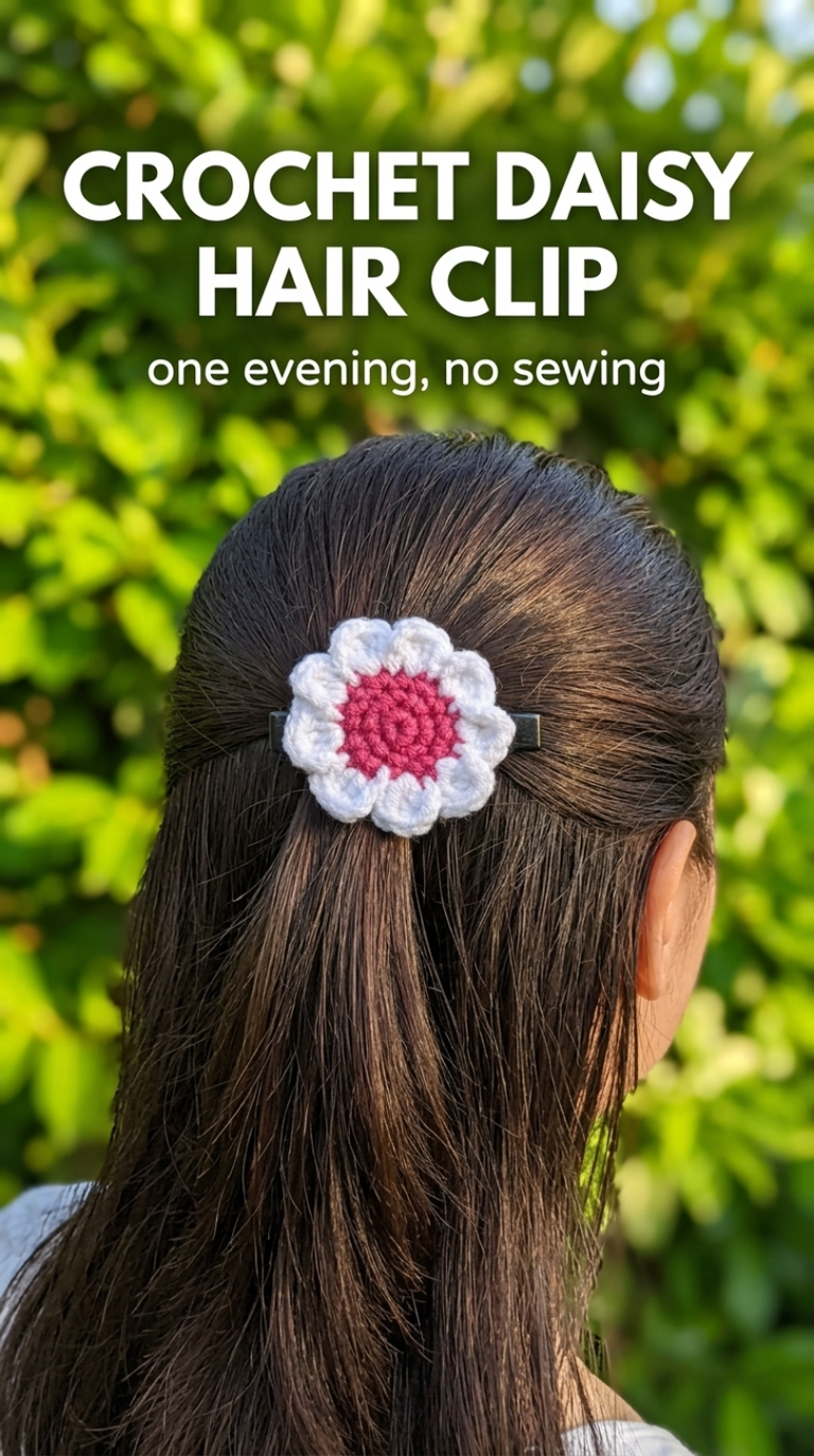 Crochet Daisy Pattern (Free + Hair Clip and Fridge Magnet)